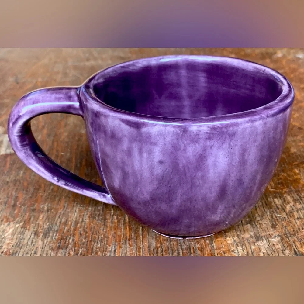 Vtg Discontinued Pottery Barn SAUSALITO Fig Purple Glazed Earthenware Mug